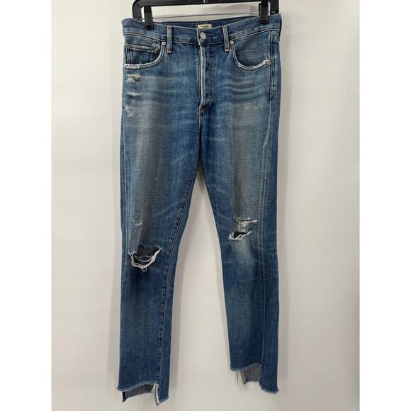 Citizens of Humanity Women's Liya Distressed Hi-Lo Hem Classic‎ Jeans Sz 26 - Picture 1 of 8